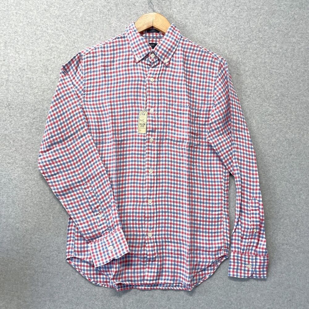 J.CREW MEN'S LINEN BLEND BUTTON UP LONGSLEEVES SLIM FIT SHIRT SIZE SMALL BNWT!